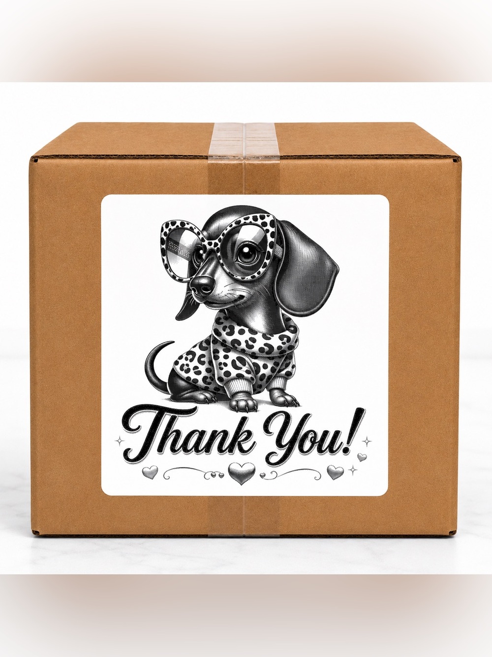 Dachshund Thank You Stickers-100ct